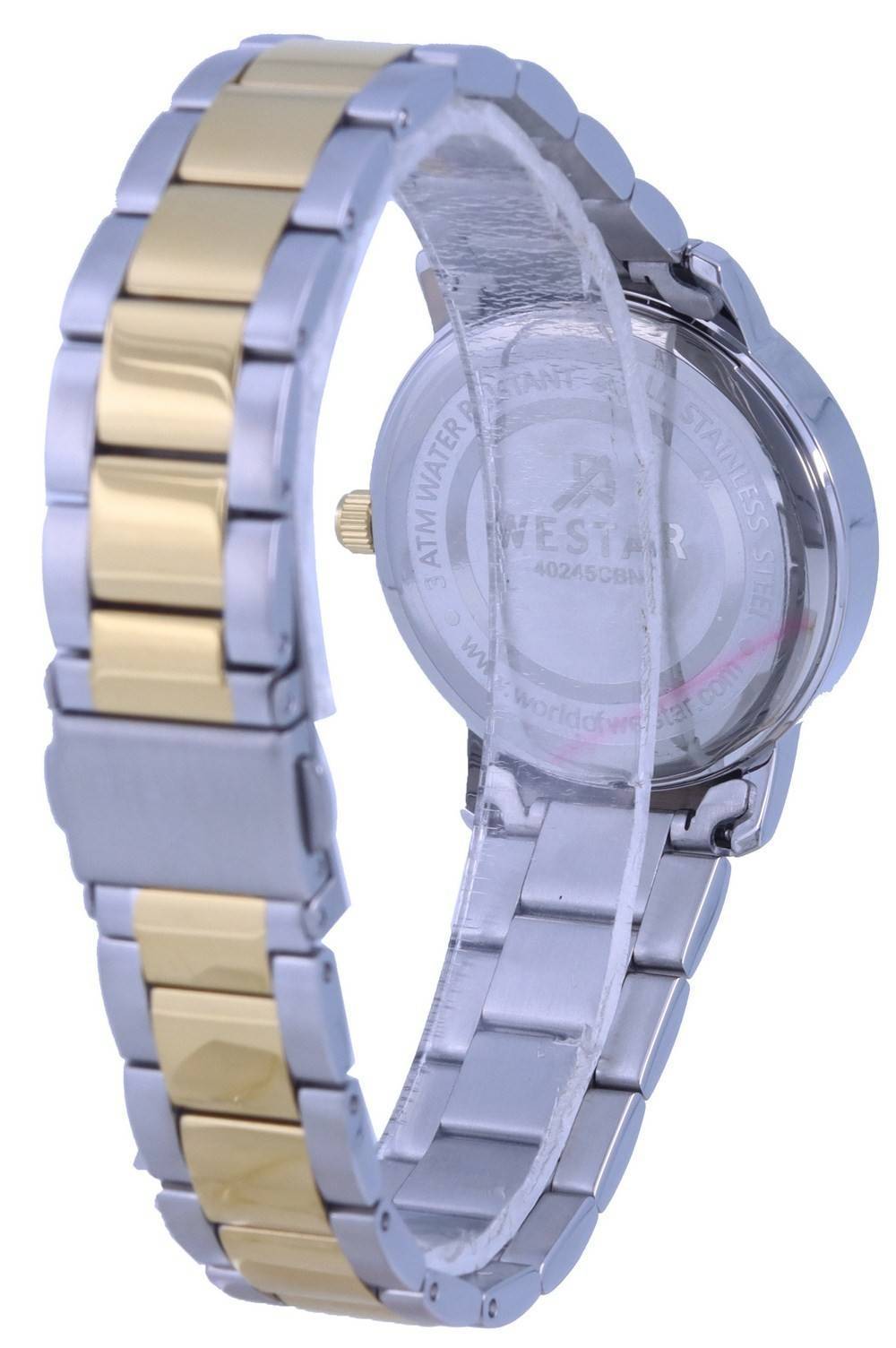 Westar Silberfarbenes Zifferblatt Two Tone Edelstahl Quarz 40245 CBN 102 Damenuhr