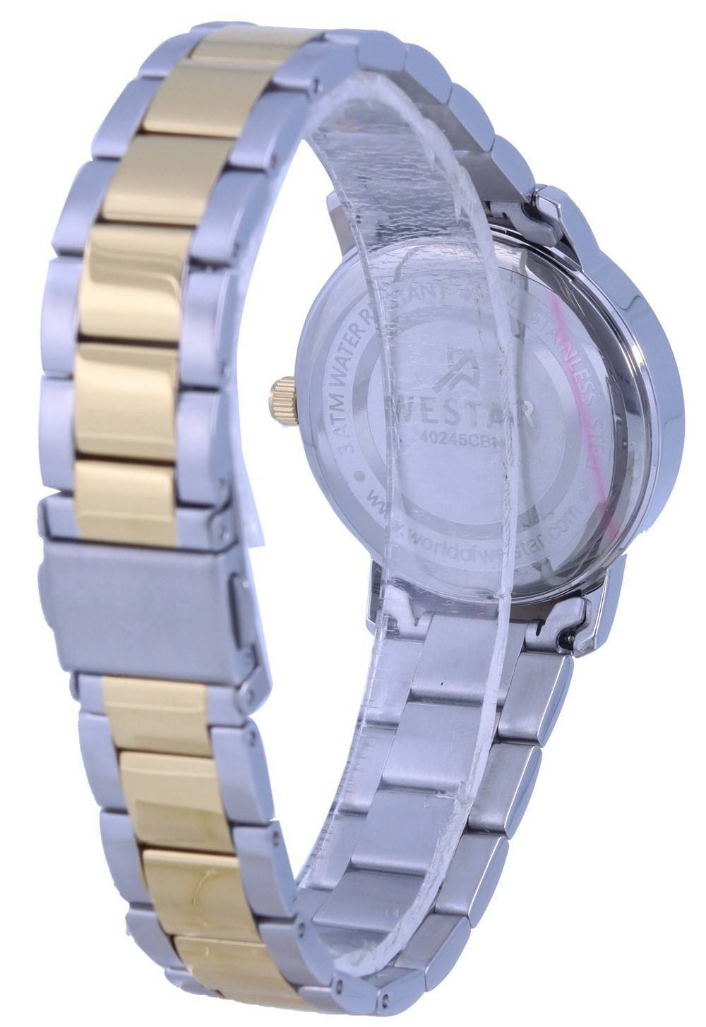 Westar Black Two Tone Edelstahl Quarz 40245 CBN 103 Damenuhr