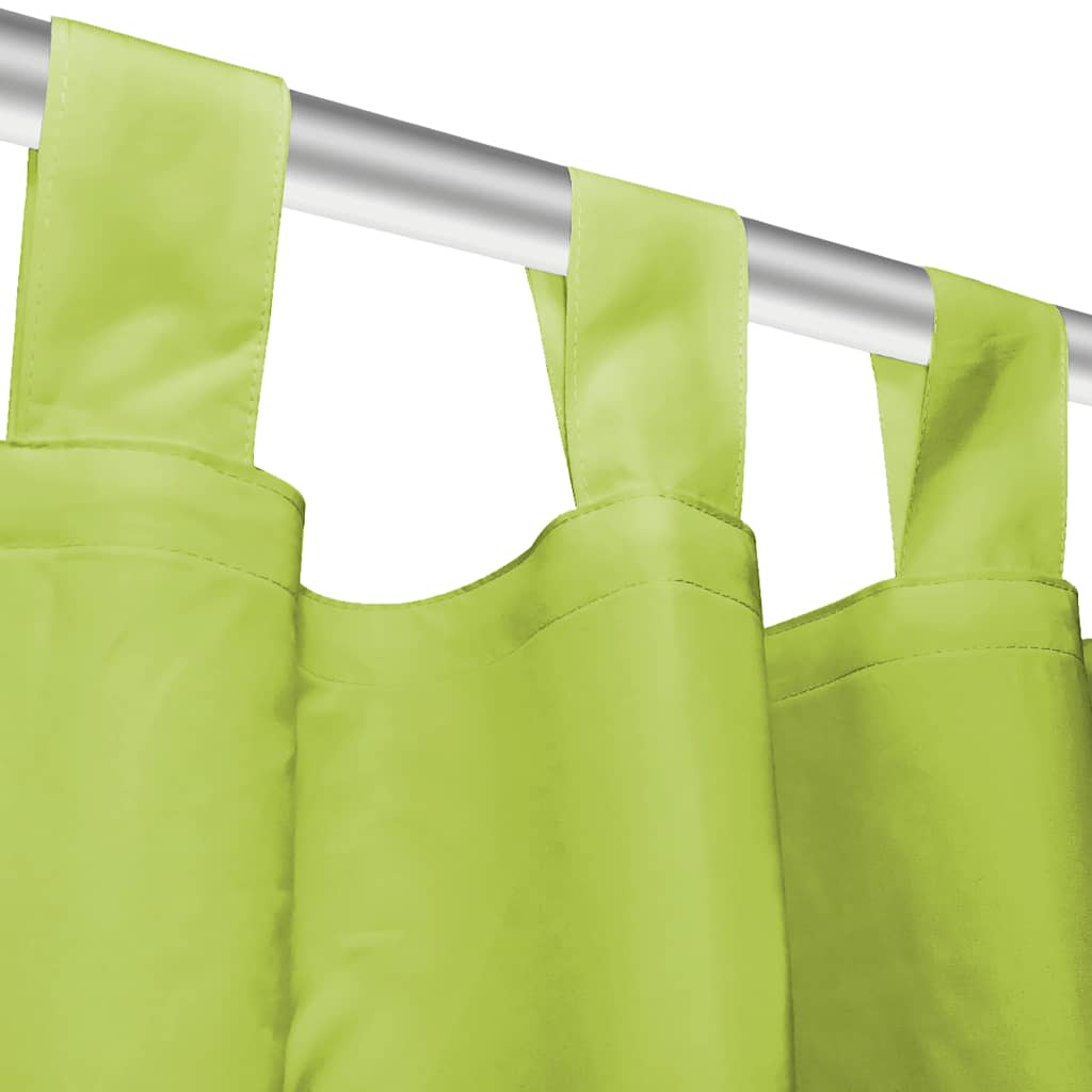 Rideaux micro-satin 2 pièces avec passants 140 x 175 cm Vert