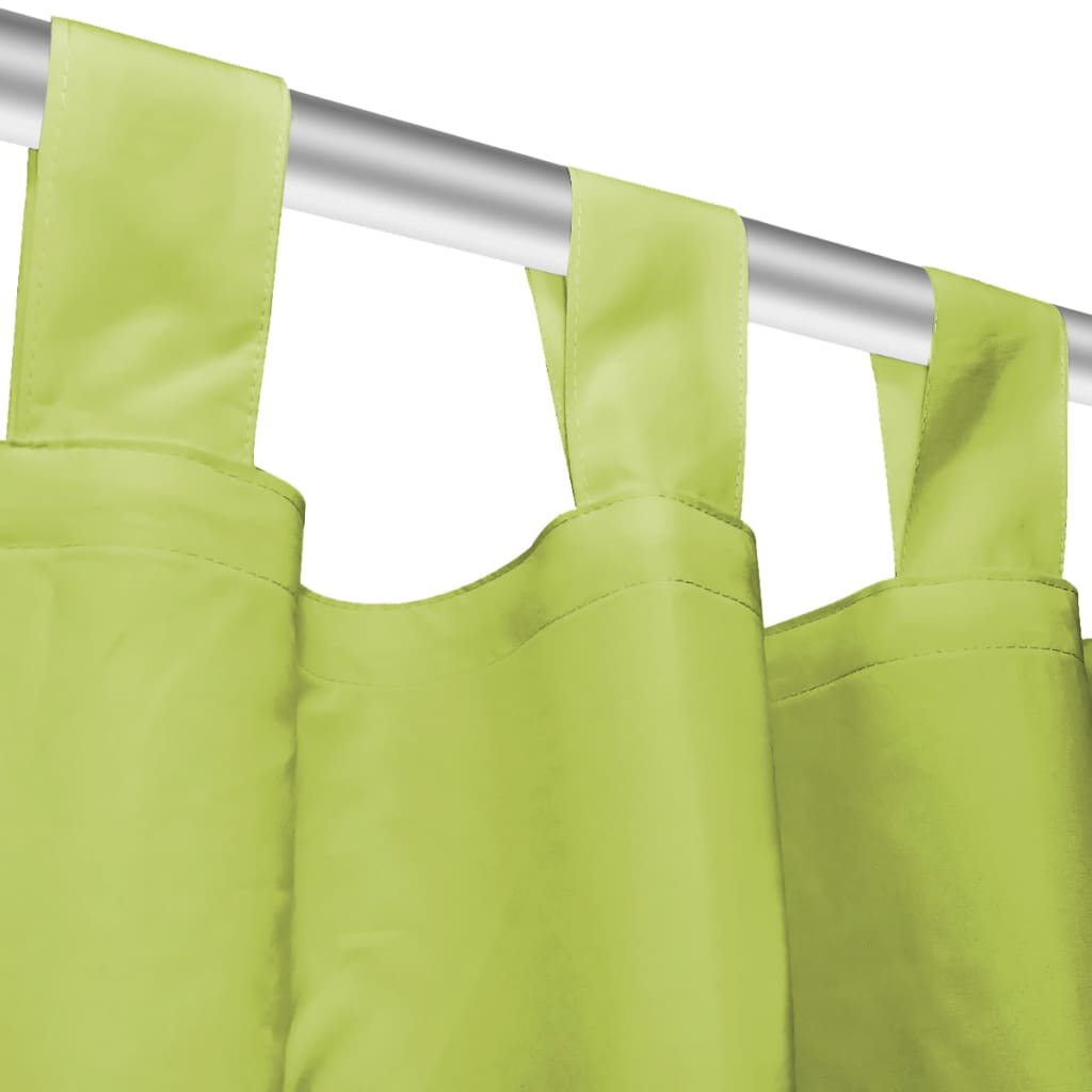 Vorhänge Mikro-Satin 2 Stk. mit Schlaufen 140×225 cm Grün