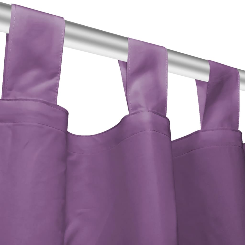 Paires de rideaux en microsatin à œillets 140x225 cm, violet