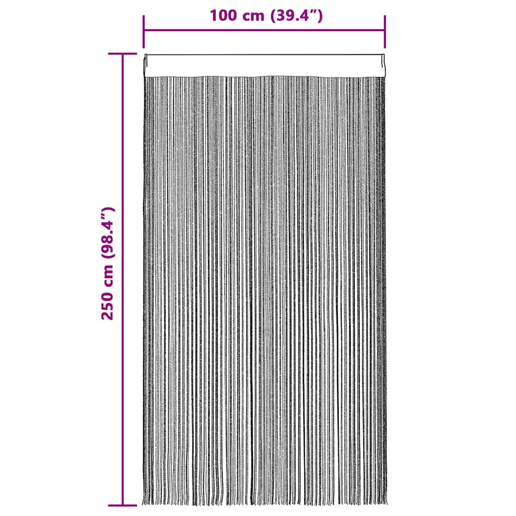 String Curtains 2 pcs. 100 x 250 cm Burgundy