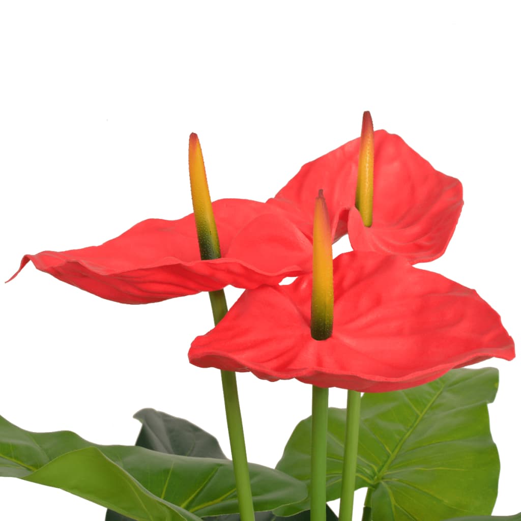 Artificial Flamingo Flower with Pot 90 cm Red and Yellow
