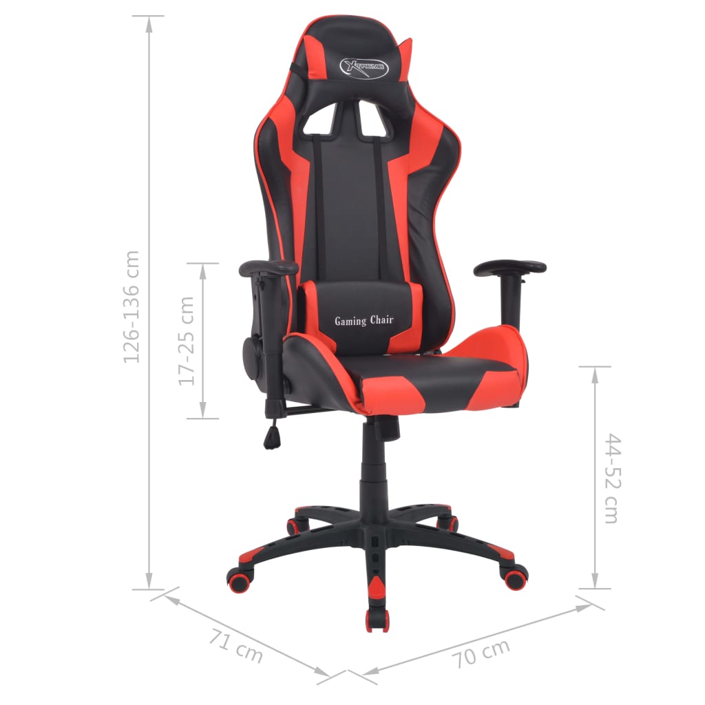 Office Chair Gaming Chair Recliner Faux Leather Red