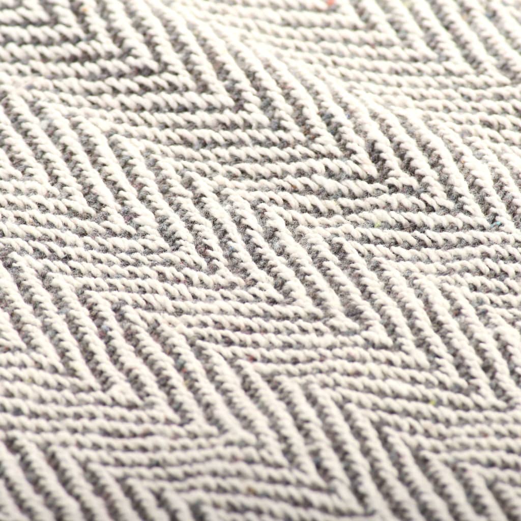 Jeté de lit coton chevrons 160x210 cm Gris