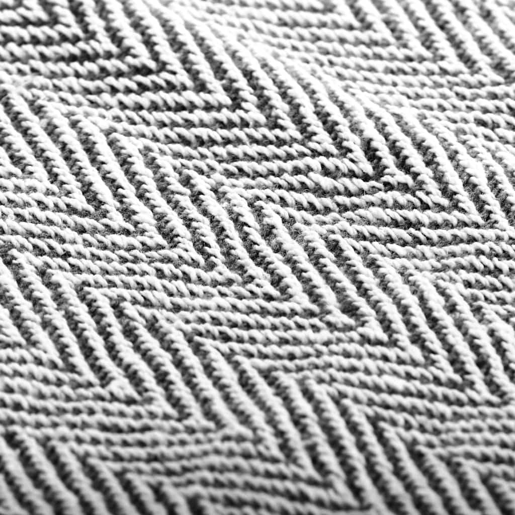 Cotton Throw Herringbone Pattern 125x150 cm Navy Blue