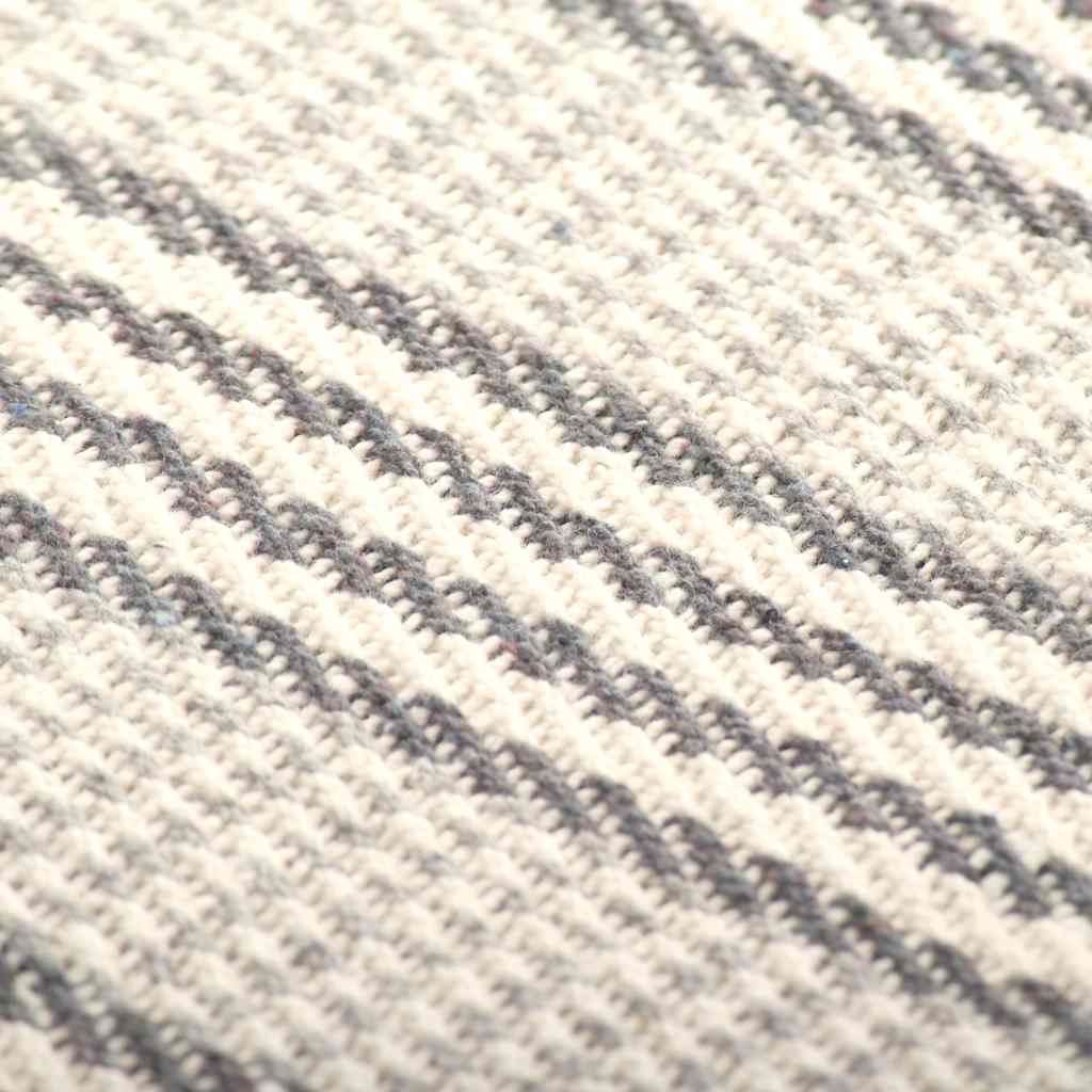 Plaid coton rayé 125x150 cm gris et blanc