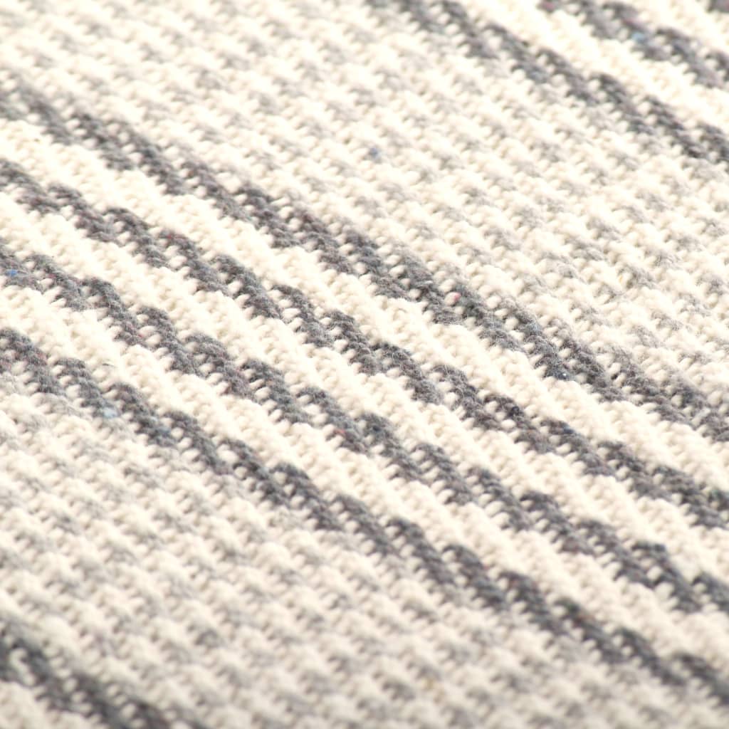 Jeté de lit coton rayé 220x250 cm Gris et blanc