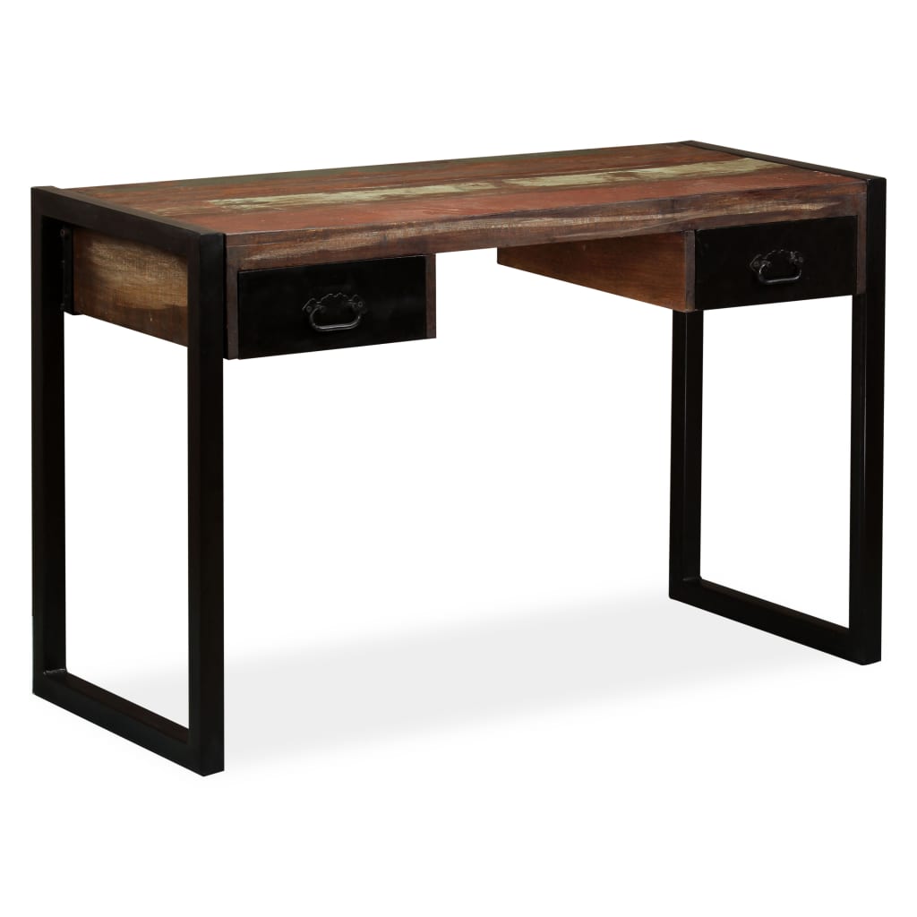 Desk with 2 Drawers Reclaimed Wood Solid 120x50x76 cm