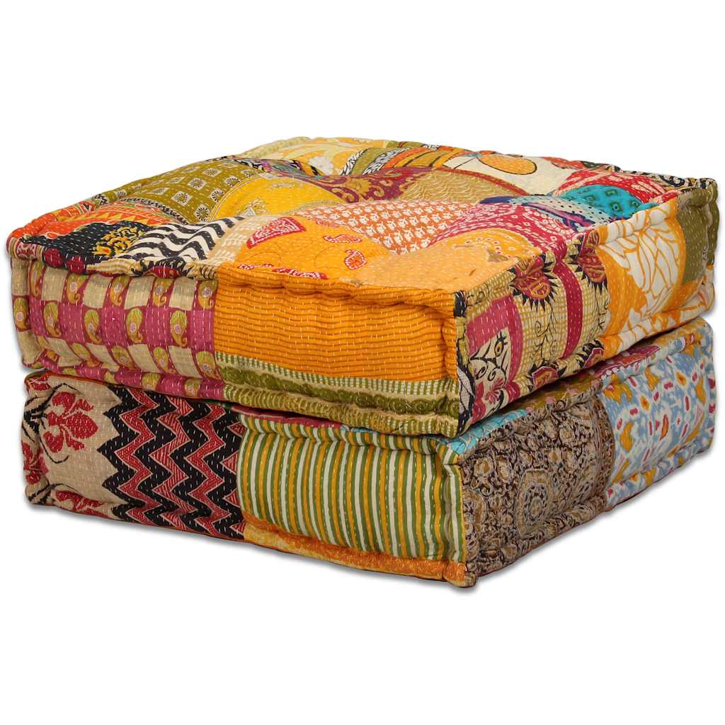 Pouf modulable 4 places en tissu patchwork