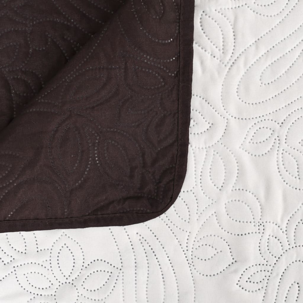 Jeté de lit réversible matelassé 230 x 260 cm crème et marron