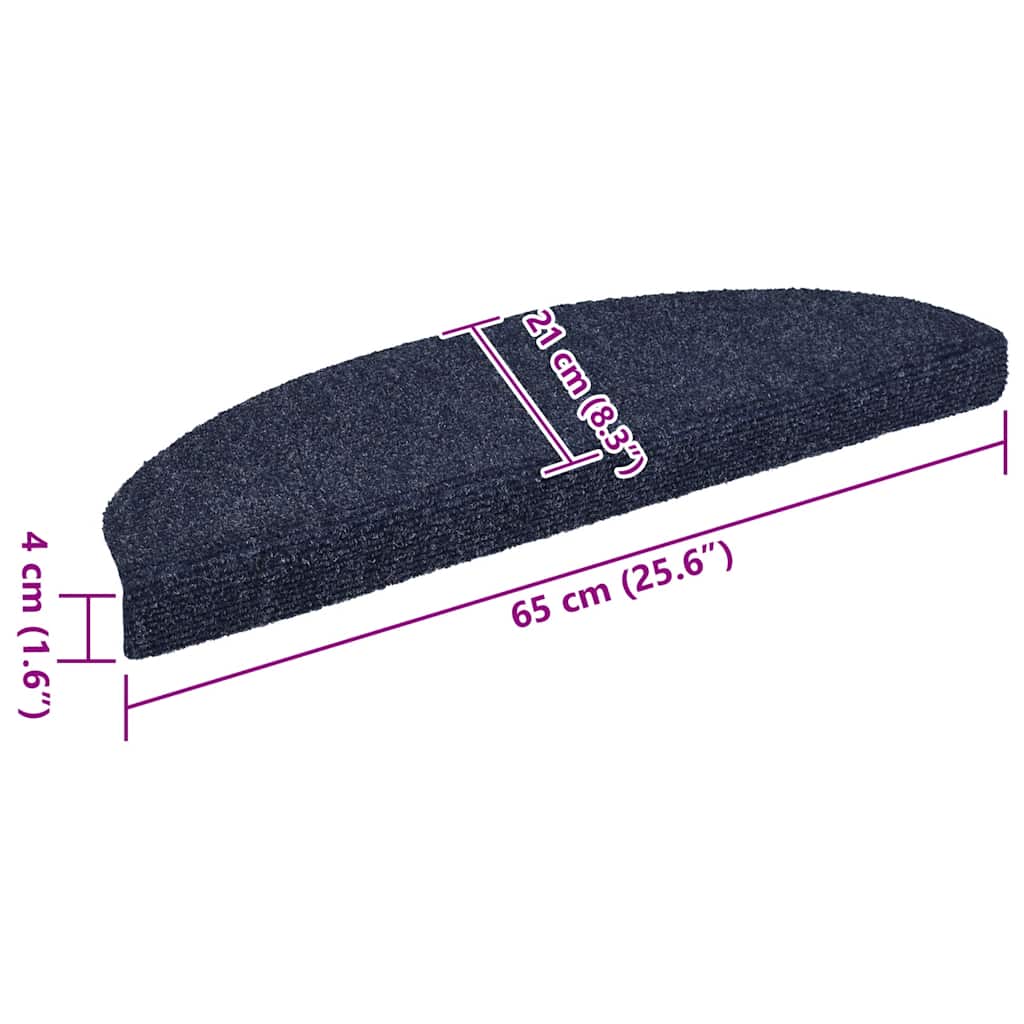 Stufenmatten Selbstklebend 15 Stk. 65x21x4 cm Blau Halbrund Groß
