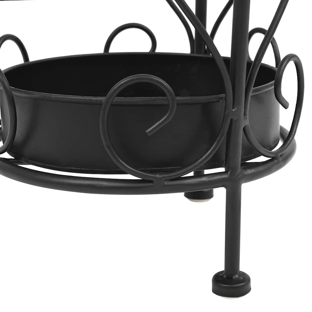 Umbrella Stand Vintage Style Metal 26 x 46 cm Black