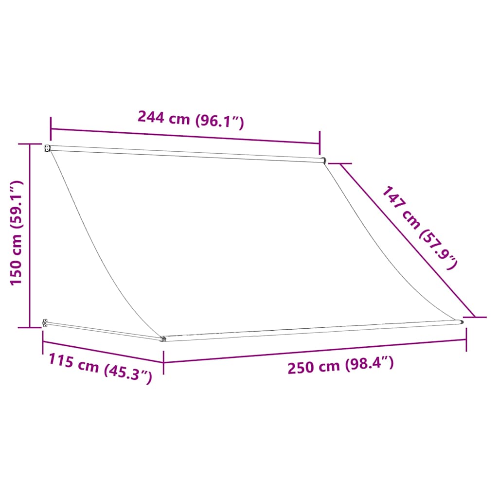 Einziehbare Markise 250×150 cm Gelb und Weiß