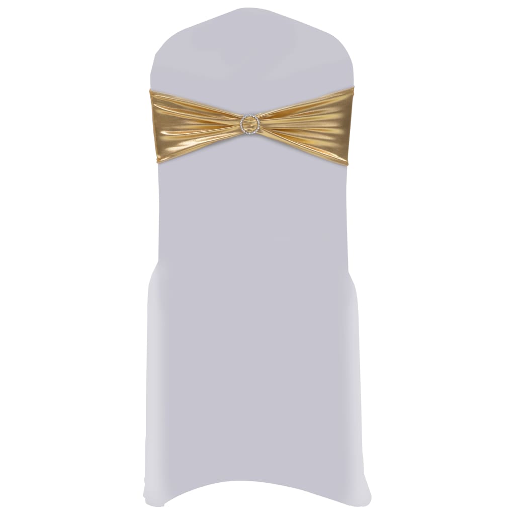 25 Pcs. Stretch Chair Sashes with Diamond Buckle Golden