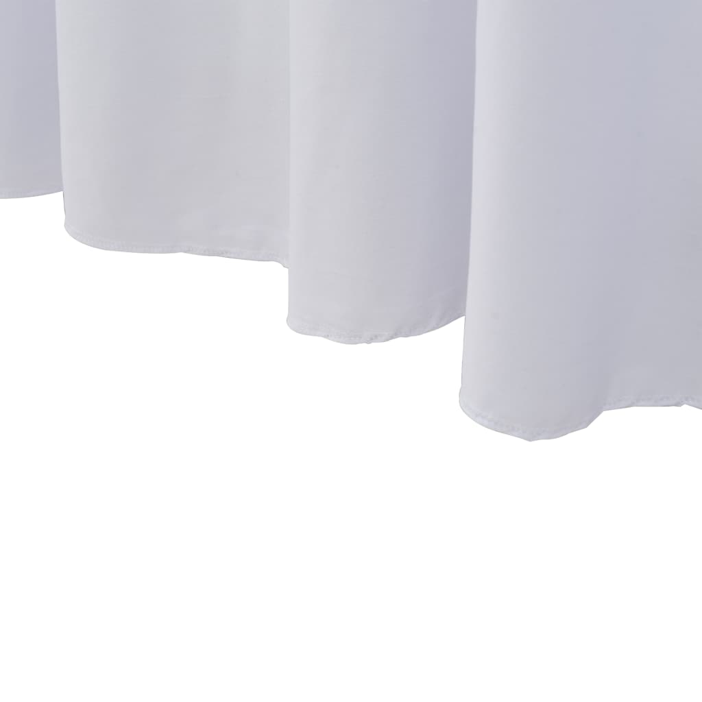 2 Stretch Tablecloths with Border White 183 x 76 x 74 cm