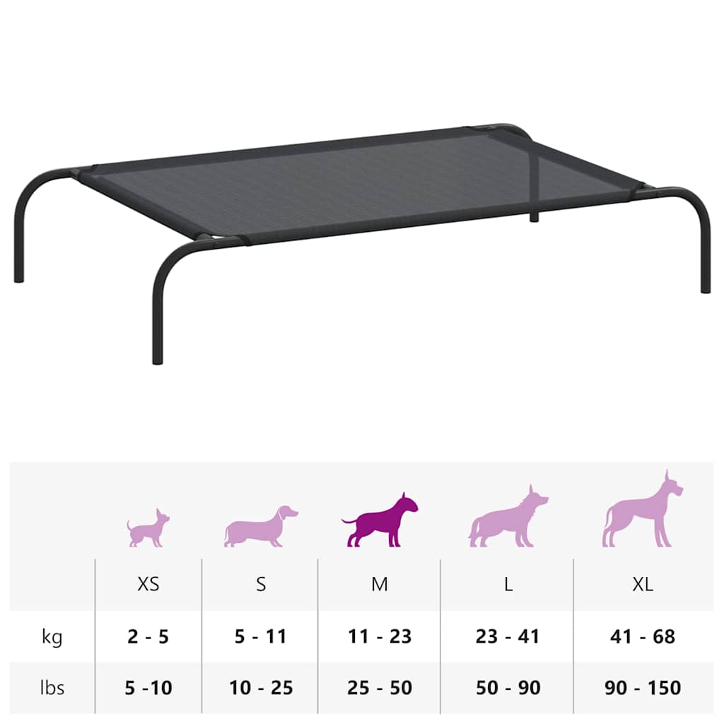 Erhöhtes Hundebett Schwarz L Textilene