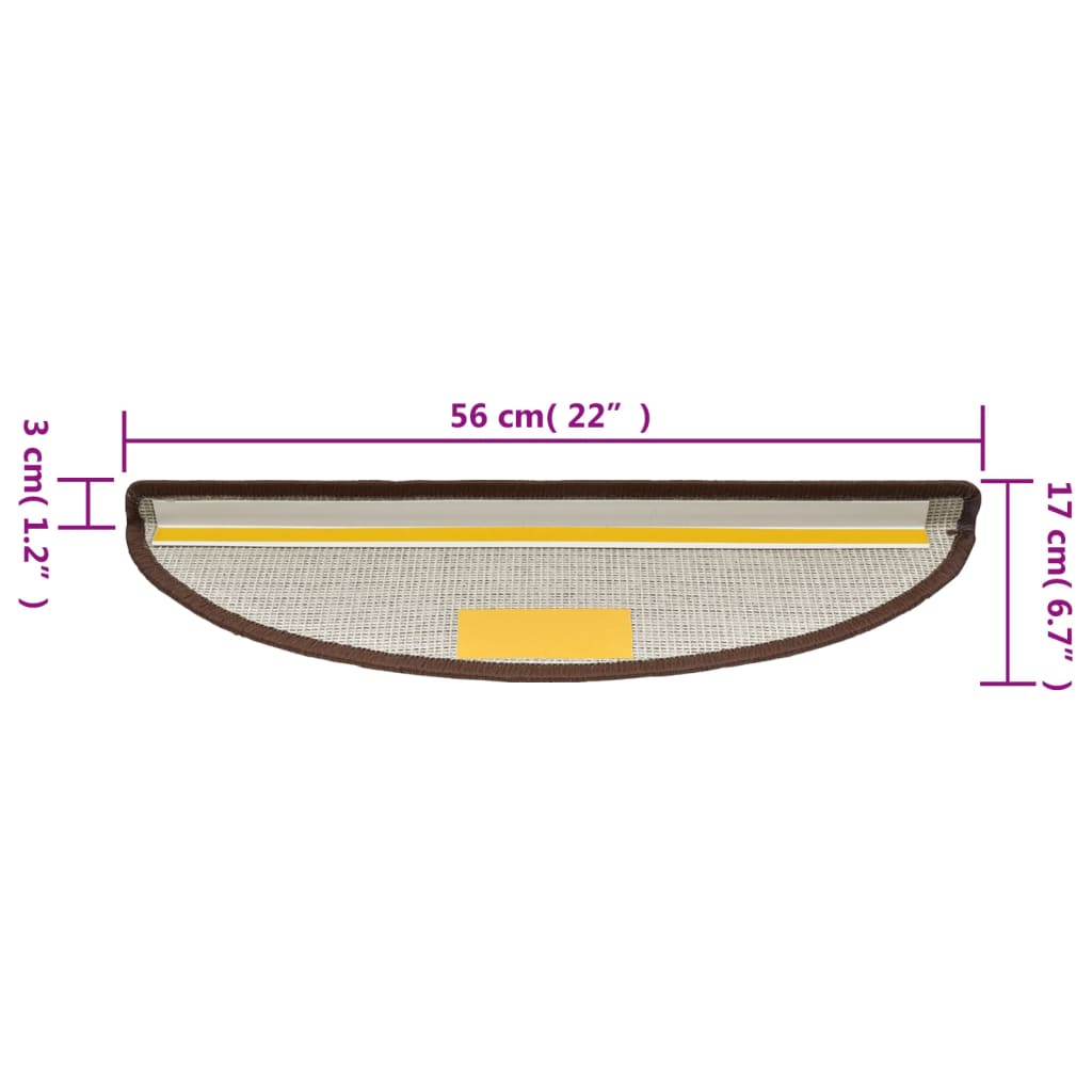 Tapis de marche 15 pcs 56x17x3 cm Marron café Semi-rond