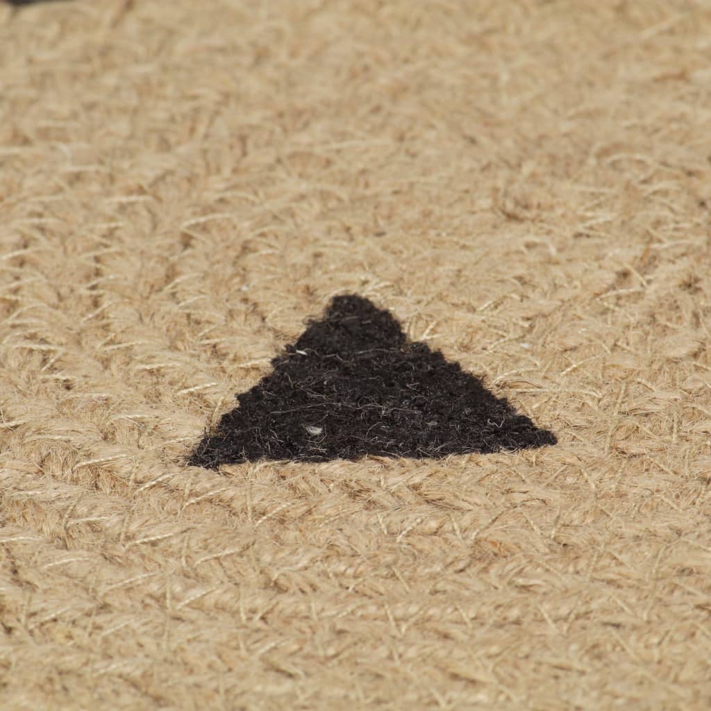 Tapis fait main en jute à motif triangulaire 90 cm