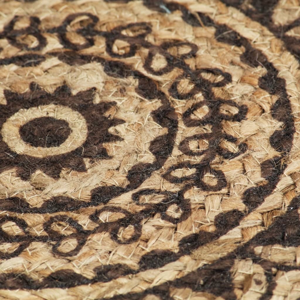 Placemats 4 pcs. Dark Brown 38 cm Round Jute