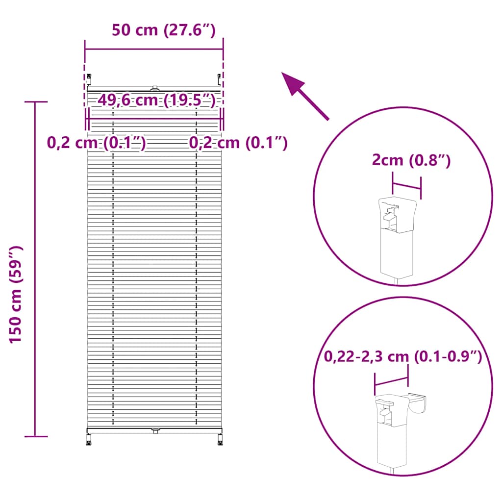 Plissee Faltrollo Rollo Plisseerollo 50x150cm Weiß