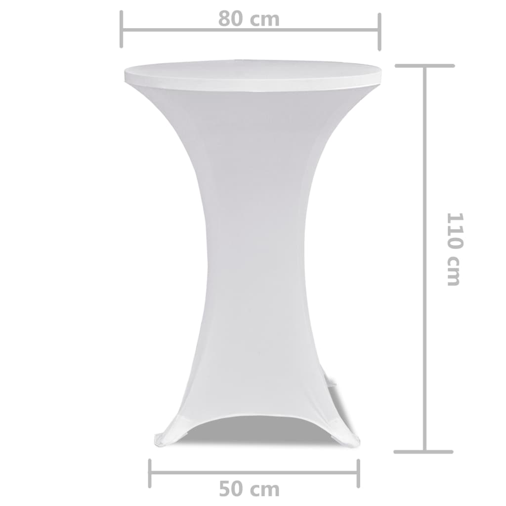 2 x Spandex Poseur Table Cover Ø80 cm white