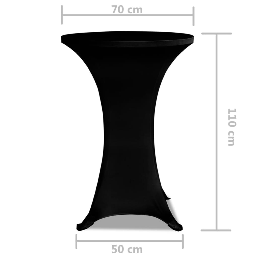 2 x Nappe stretch de mange-debout Ø70 cm noire