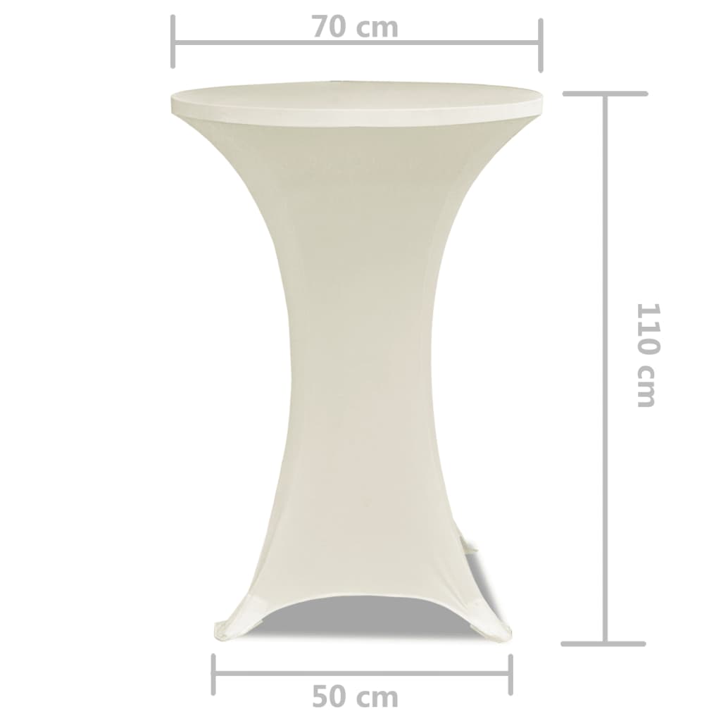 2 x stretch tablecloth for poseur table, Ø70 cm, cream-coloured
