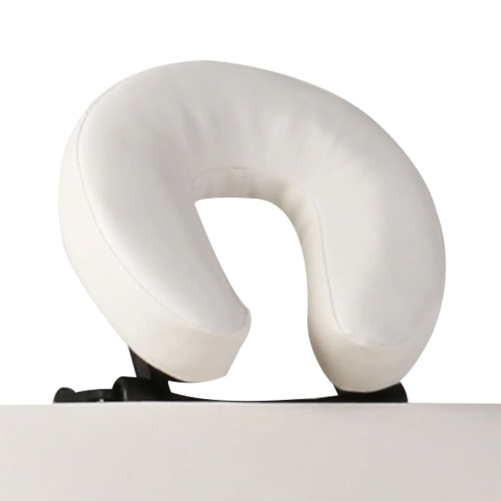 Table de massage avec cadre en aluminium, pliable 3 zones Crème-Blanc