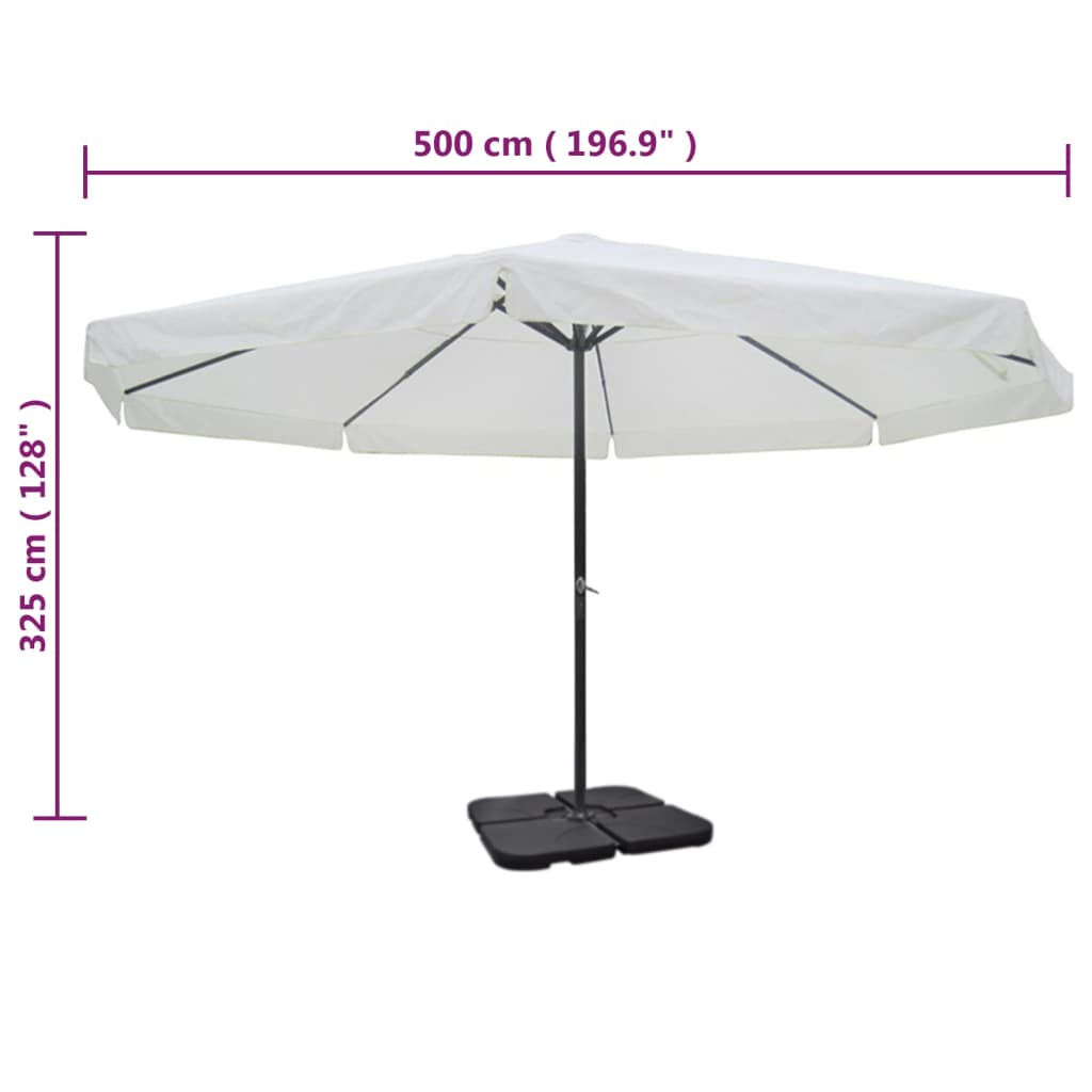 Sonnenschirm Aluminium Tragbarer Sonnenschirmständer Weiß