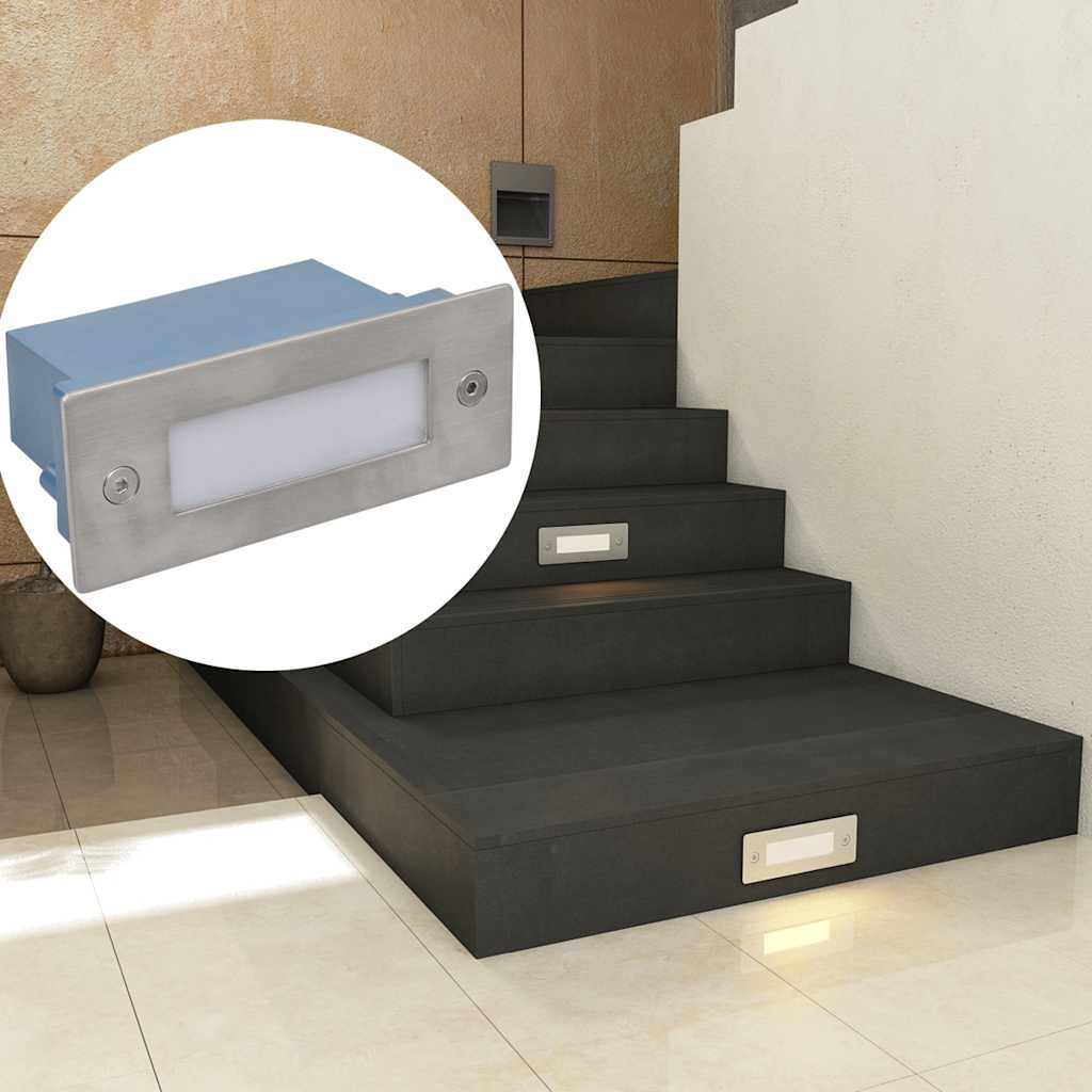 LED Recessed Wall Lights for Stairs 12 pcs. 44x111x56 mm