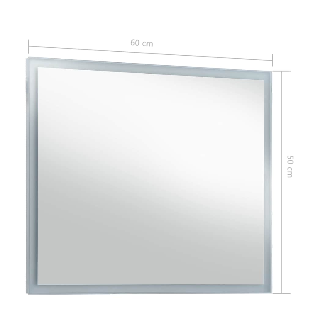 Miroir mural de salle de bain avec LED 60x50 cm