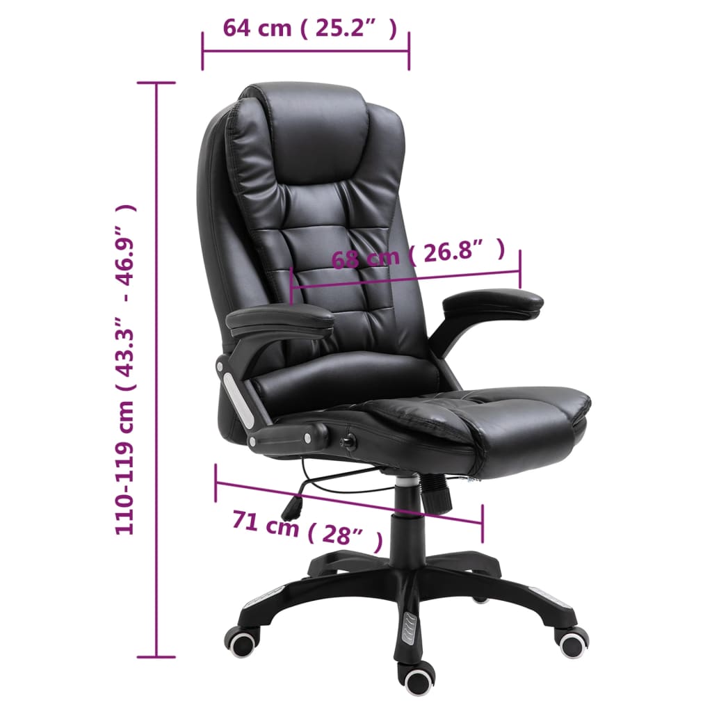 Office Chair Black Faux Leather