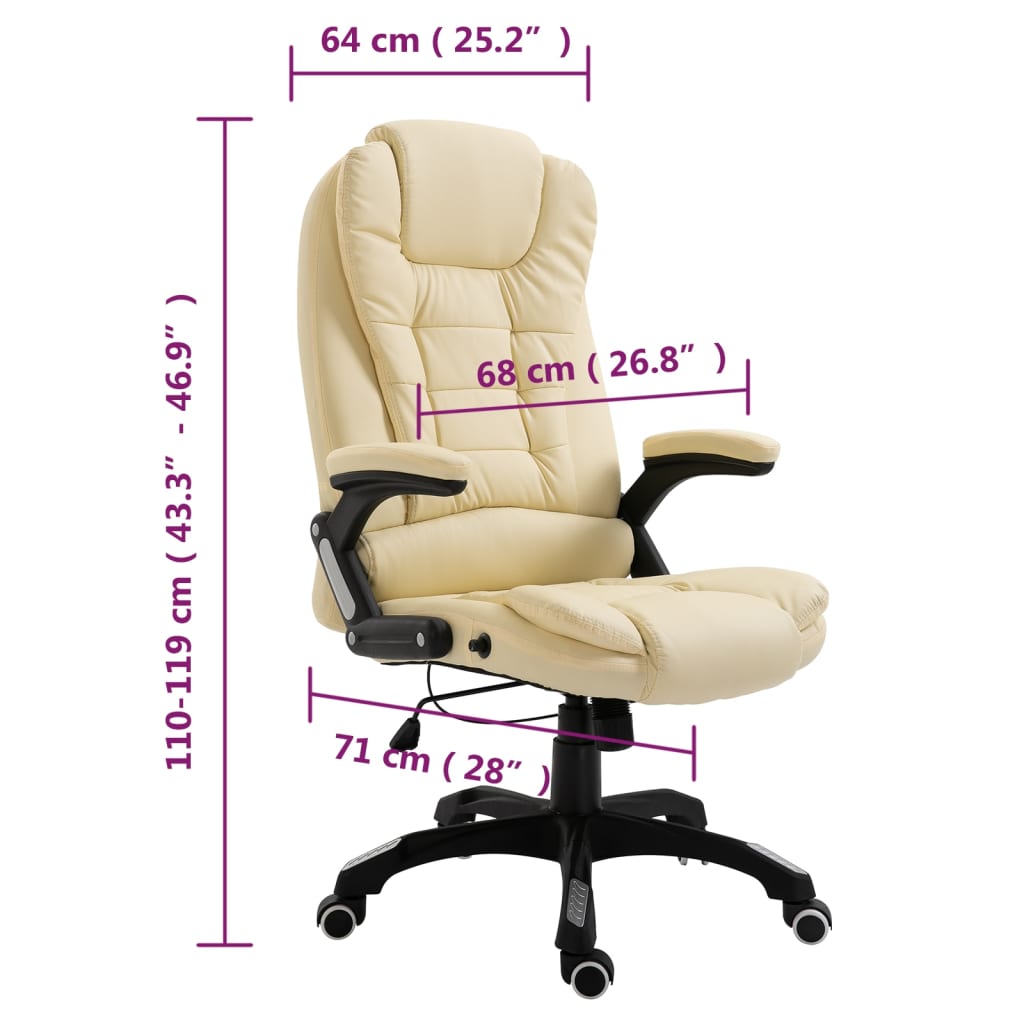 Office Chair Cream Faux Leather