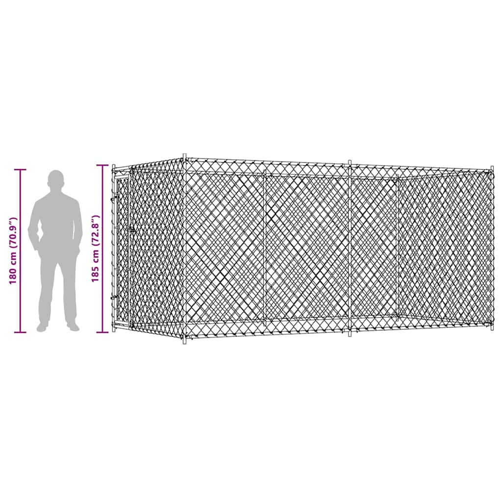 Outdoor-Hundezwinger 382x192x185 cm