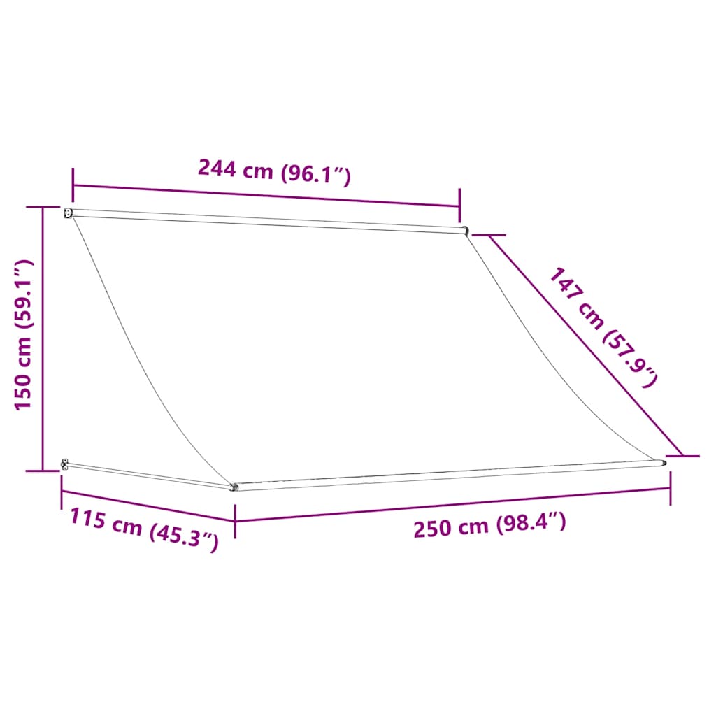 Einziehbare Markise 250×150 cm Orange und Braun