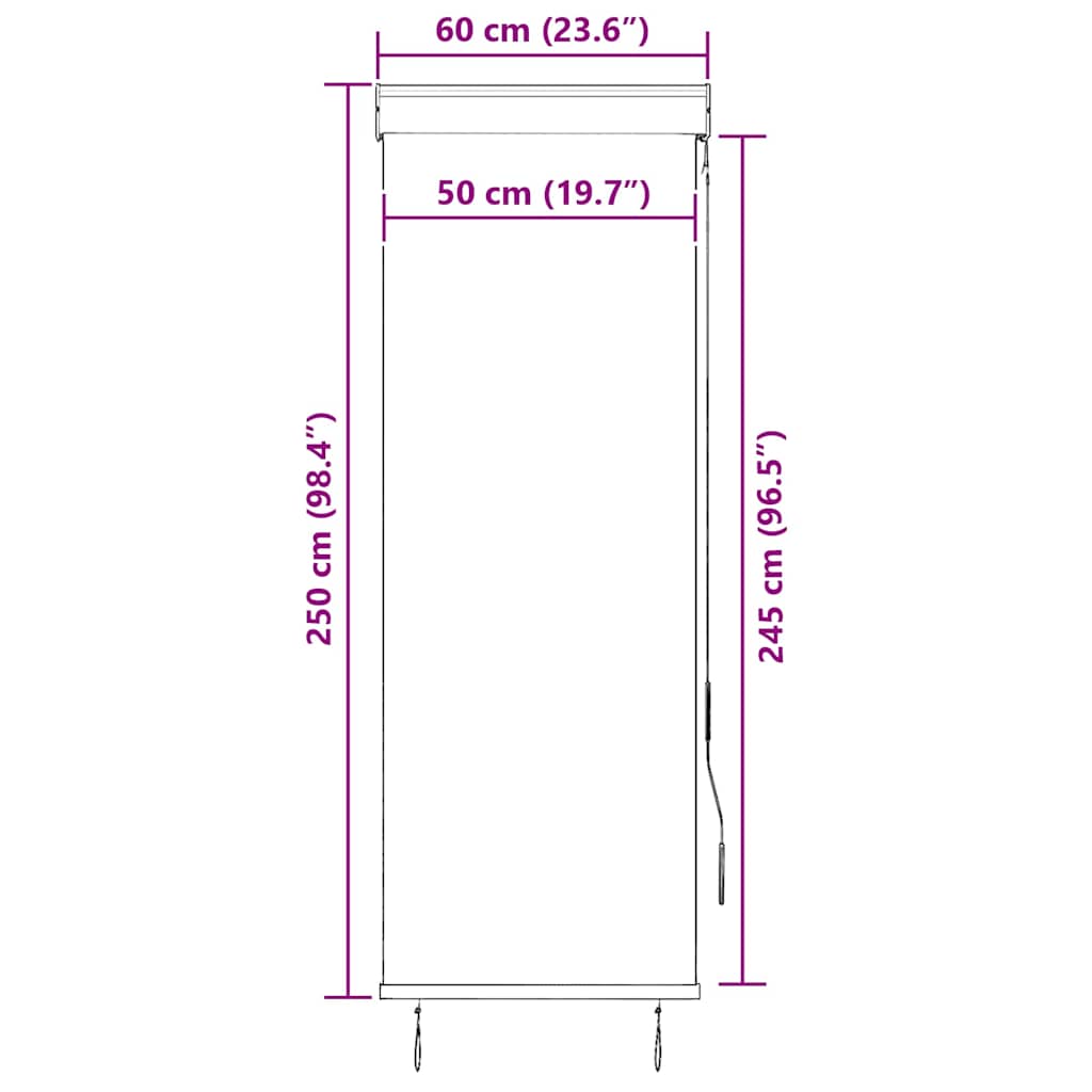 Außenrollo 60 x 250 cm Orange und Braun