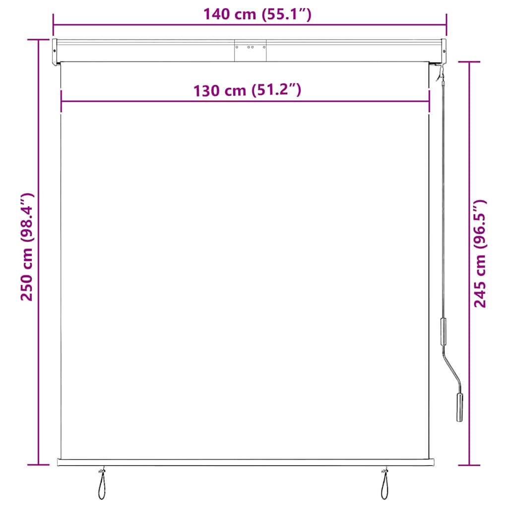 Store extérieur 140x250 cm Anthracite