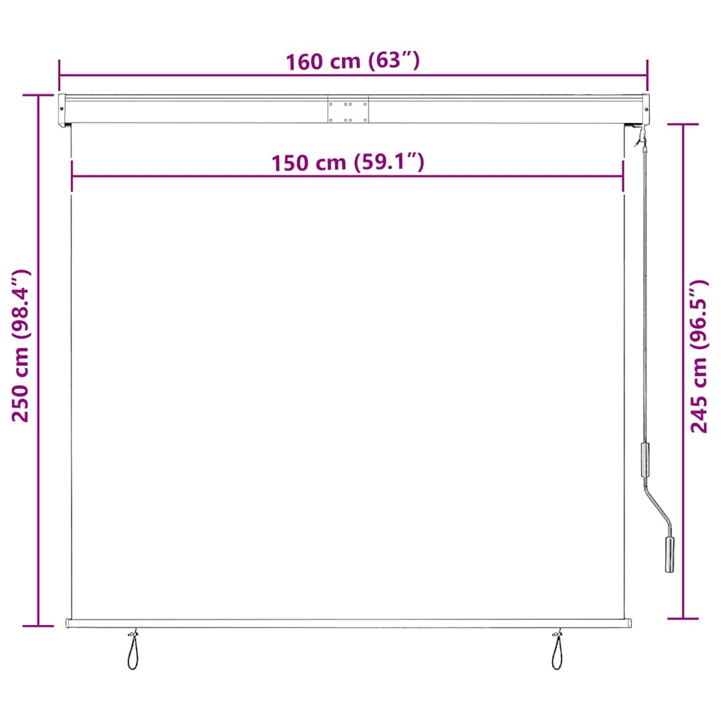 Store extérieur 160x250 cm bleu et blanc