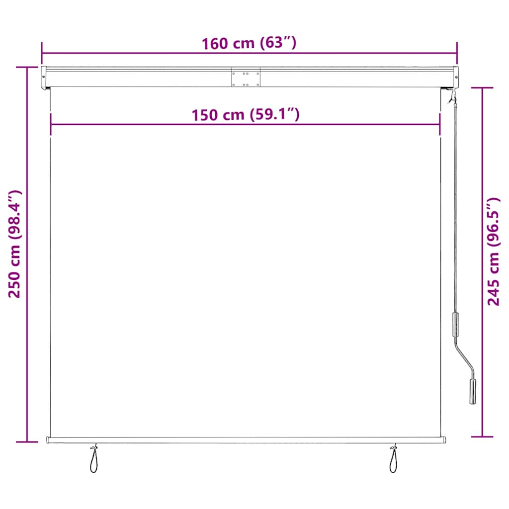 Store extérieur 160x250 cm Crème