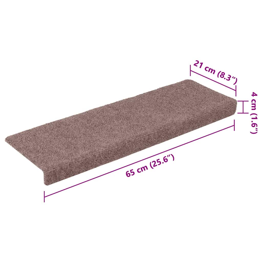 Stufenmatten Selbstklebend 15 Stk. 65x21x4 cm Creme Rechteckiger Rand