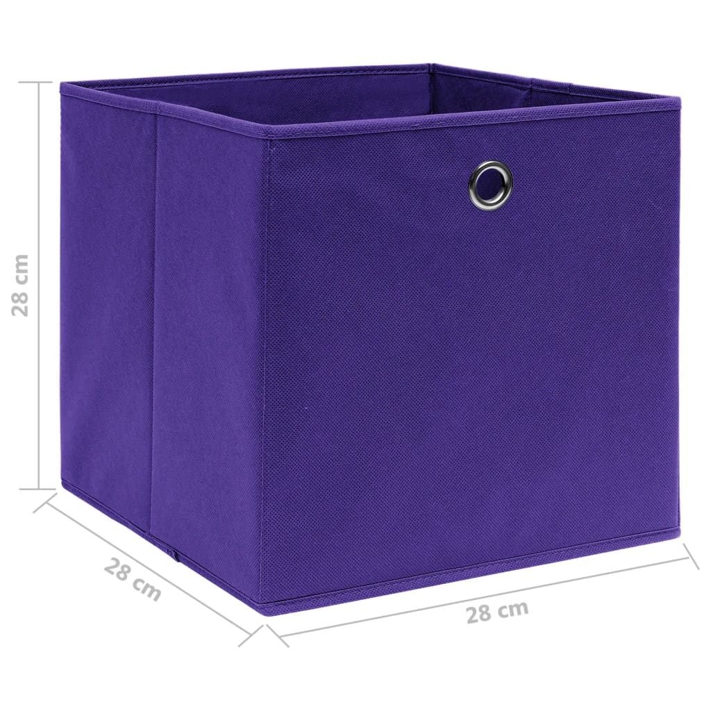 Storage Boxes 10 pcs. Non-Woven Fabric 28x28x28 cm Purple