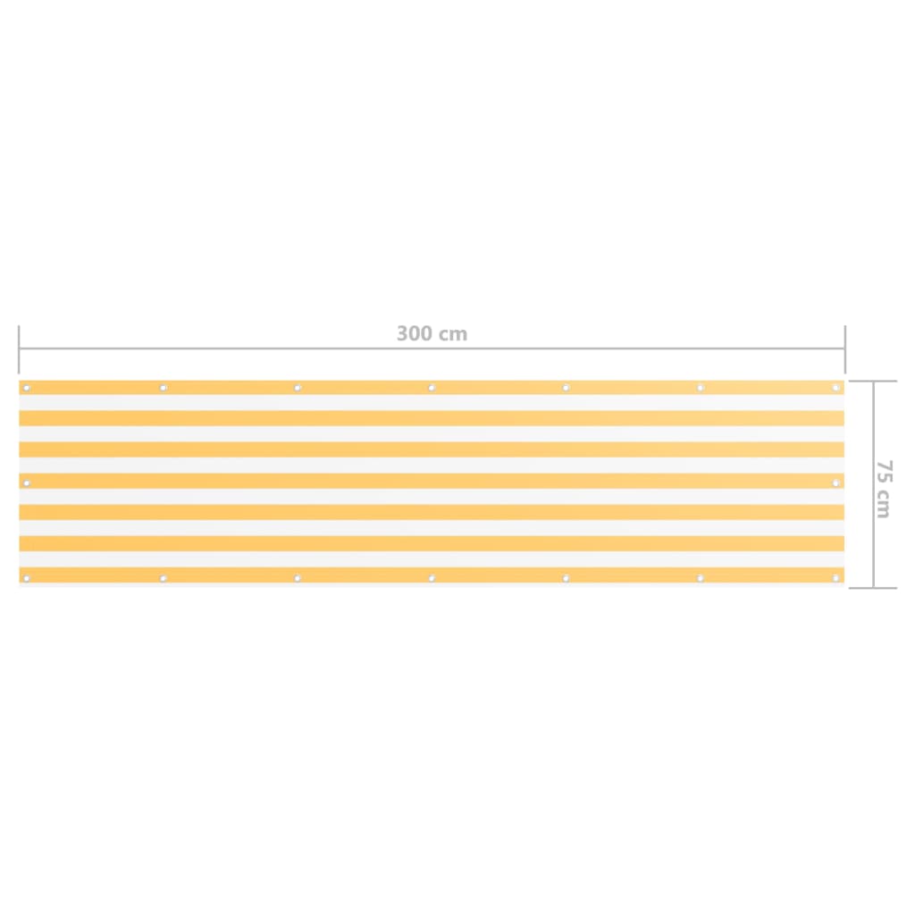 Balkon-Sichtschutz Weiß und Gelb 75x300 cm Oxford-Gewebe