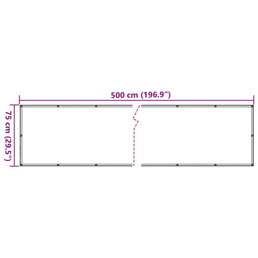 Balkon-Sichtschutz Beige 75x500 cm Oxford-Gewebe
