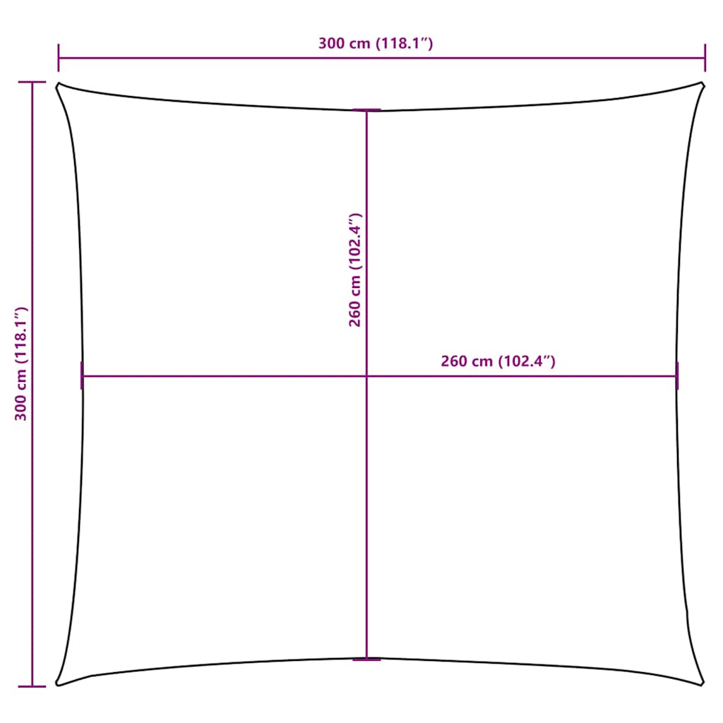 Sonnensegel Oxford-Gewebe Quadratisch 3x3 m Creme