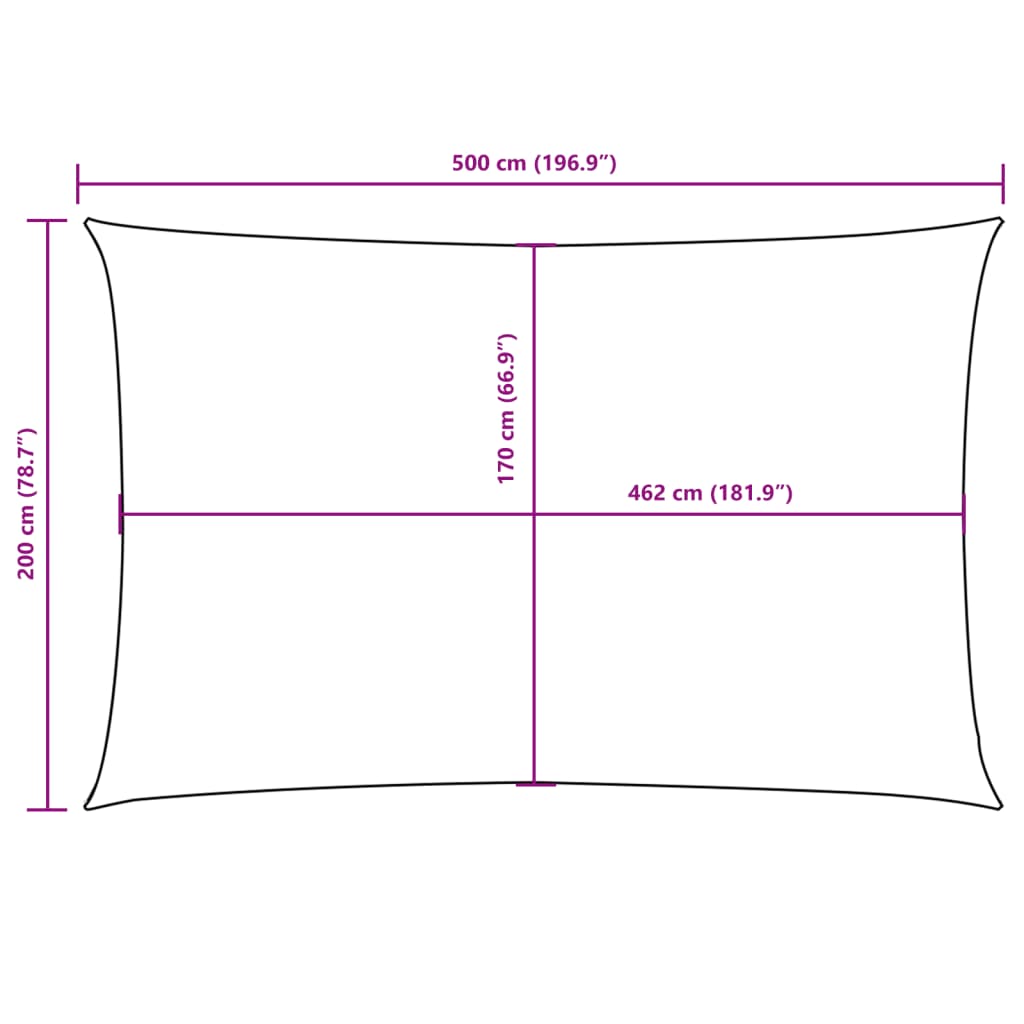 Sonnensegel Oxford-Gewebe Rechteckig 2x5 m Creme