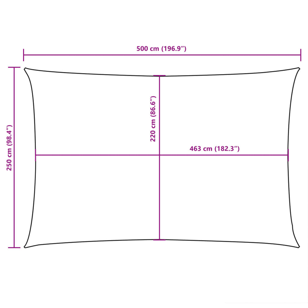 Sonnensegel Oxford-Gewebe Rechteckig 2,5x5 m Terrakotta-Rot