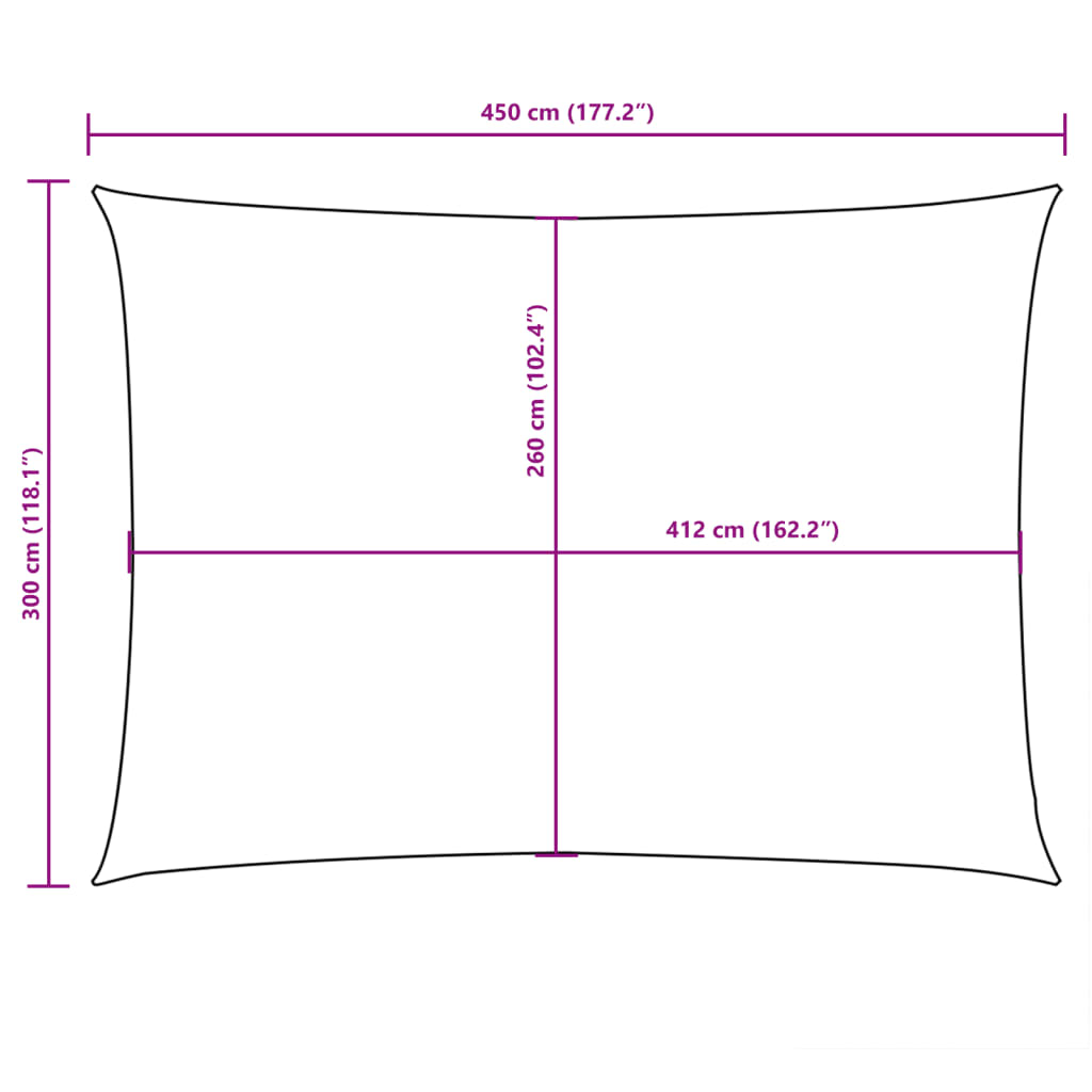 Sonnensegel Oxford-Gewebe Rechteckig 3x4,5 m Terrakotta-Rot