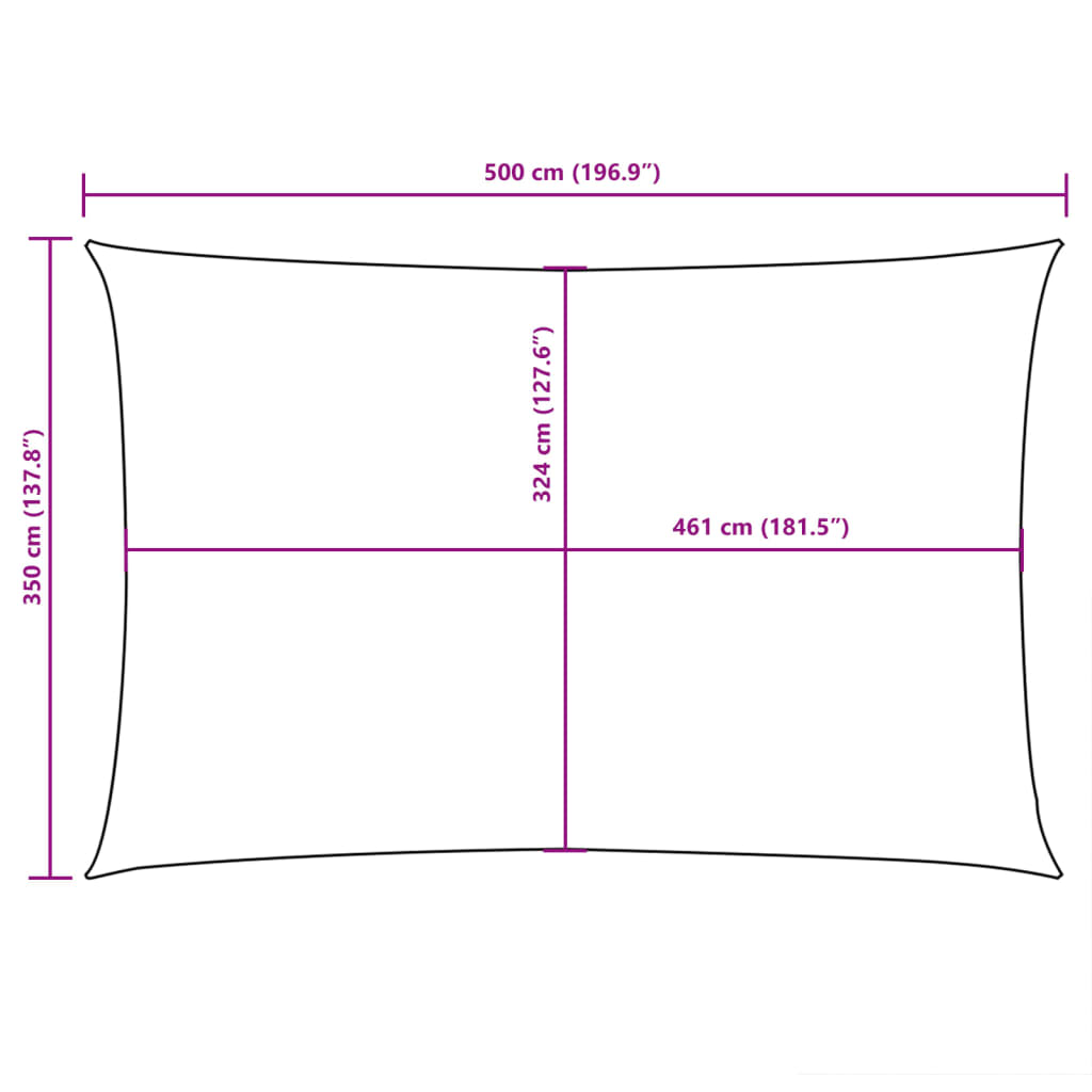 Sonnensegel Oxford-Gewebe Rechteckig 3,5x5 m Gelb
