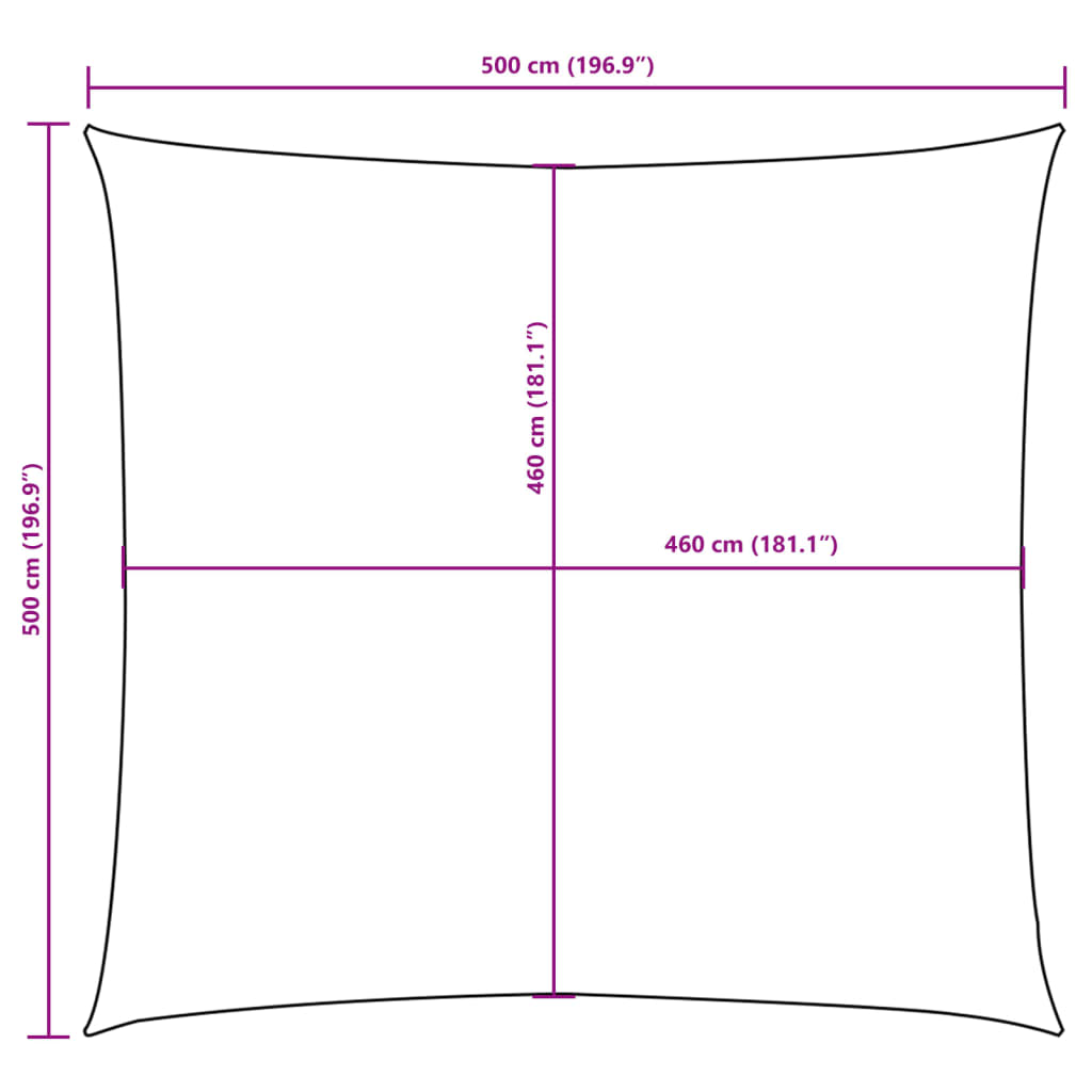 Sonnensegel Oxford-Gewebe Quadratisch 5x5 m Orange